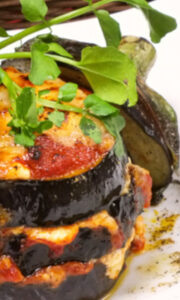 米茄子とクリームチーズのオーブン焼き